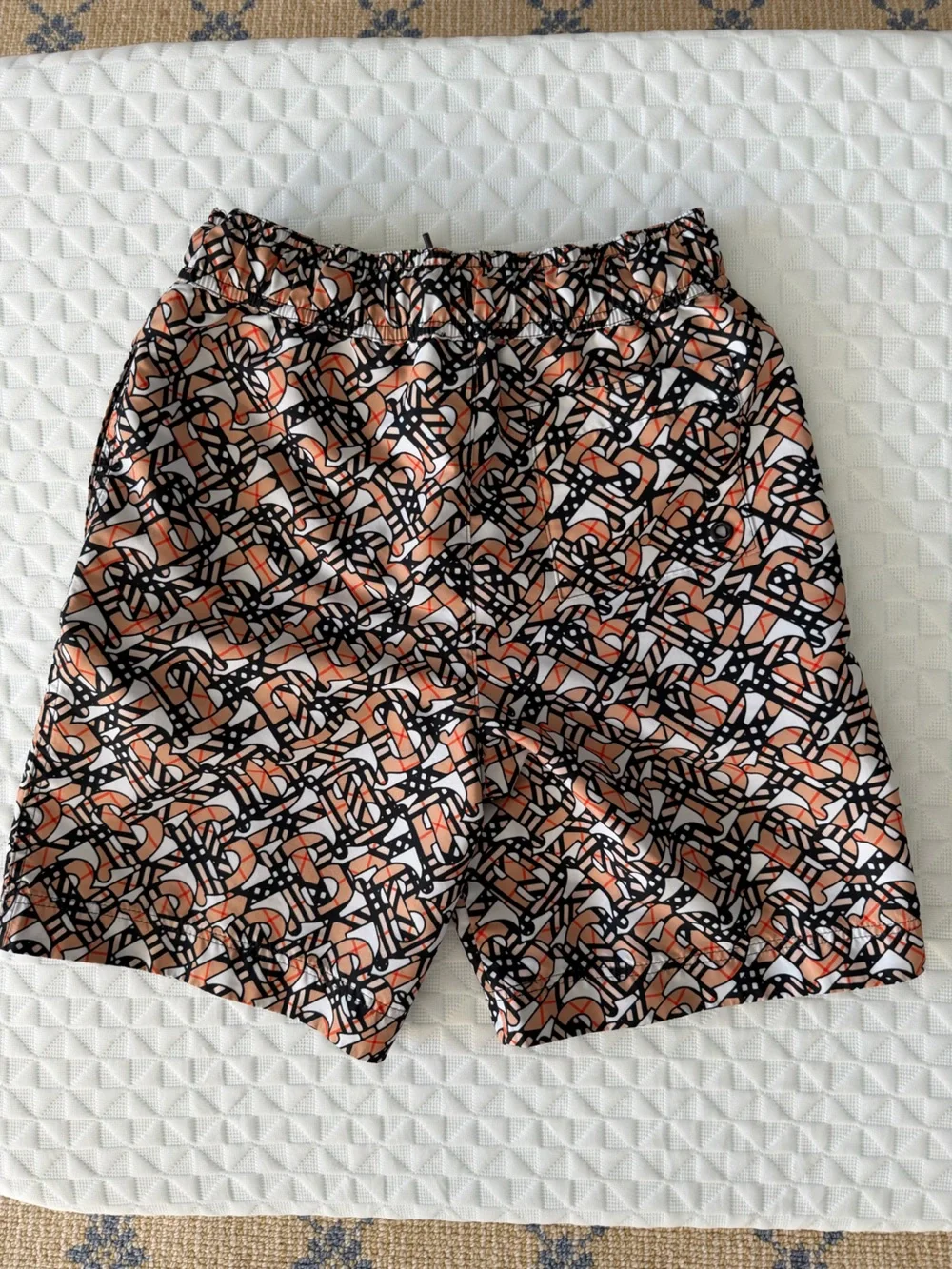 BURBERRY Boys 8Y TB monogram swim shorts